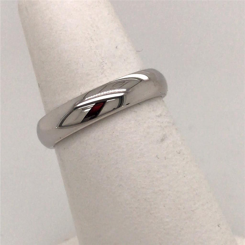14 Karat White Half Round Wedding Band