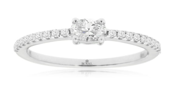 14 Karat White Straight Prong Engagement Ring