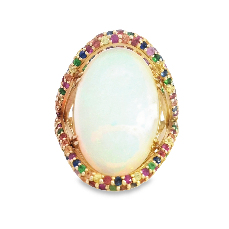 14 Karat Yellow Lady's Contemporary Gemstone Fasion Ring