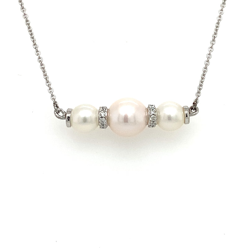 14 Karat White Pearls Necklace - ROYAL JEWELRY MFG, INC.