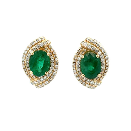 14 Karat Yellow Emeralds Gemstone Earrings - ADG JEWELS LLC