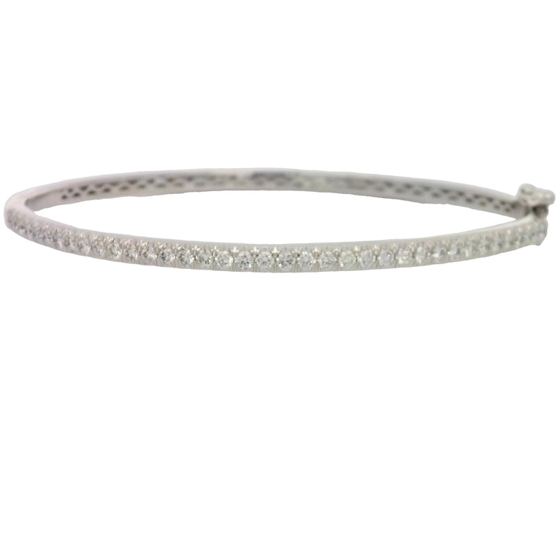 White 14 Karat inch Bangle Lab Grown Diamond Bracelet