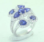 18 Karat White Lady's Free Form Gemstone Fasion Ring