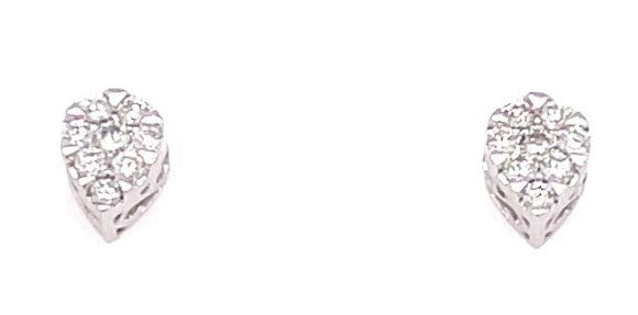 14 Karat White 0.58ct Diamond Stud Earrings