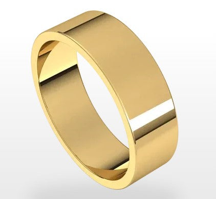 14 Karat Yellow Flat/Pipe Wedding Band