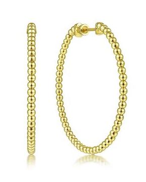 14 Karat Yellow Medium Hoop Earrings