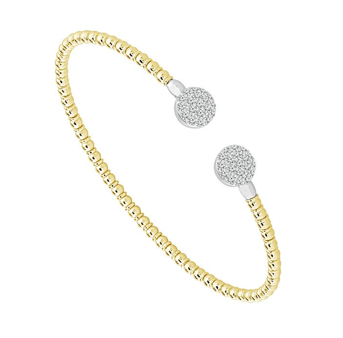 14 Karat White Bangle Diamond Bracelet