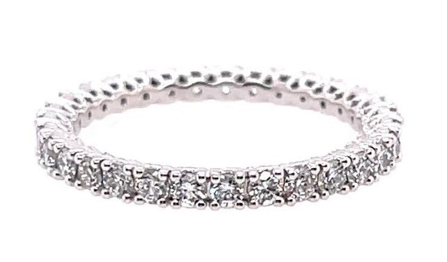 White 14 Karat Eternity Lab Grown Ladies Wedding Bands