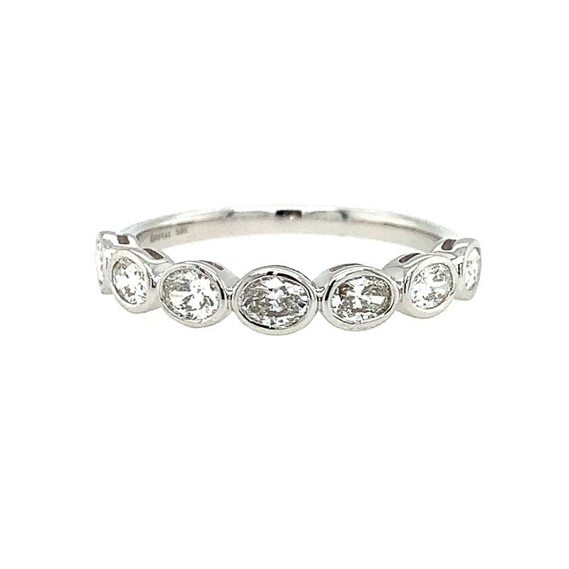 14 Karat White Bezel Set Band