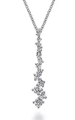 14 Karat White Bar Diamond Pendant