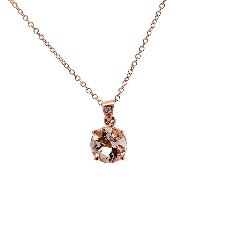 14 Karat Rosé Drop Gemstone Pendant