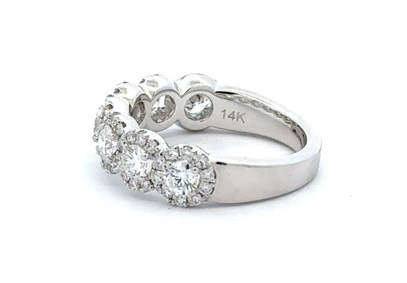 14 Karat White Halo Band Band