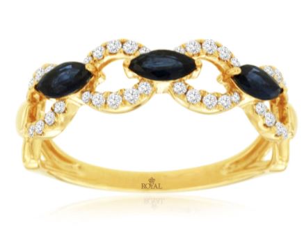 14 Karat Yellow Lady's Contemporary Gemstone Fasion Ring - ROYAL JEWELRY MFG, INC.