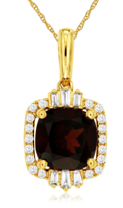 14 Karat Yellow Halo Gemstone Pendant