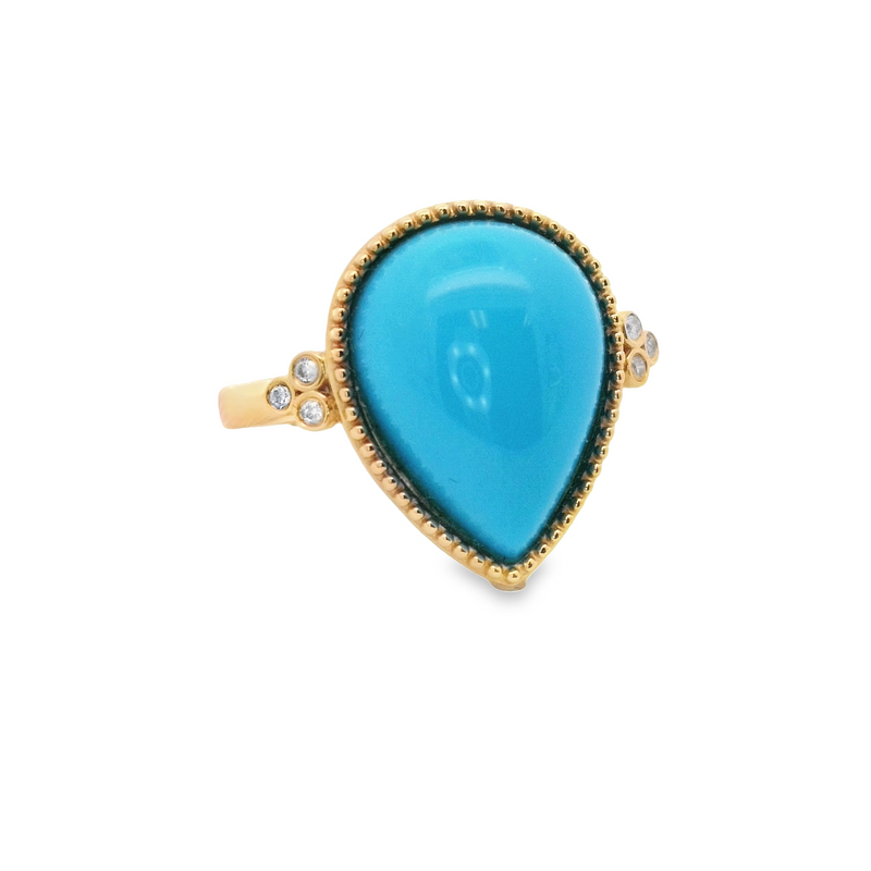 18 Karat Yellow Lady's Gemstone Fasion Ring