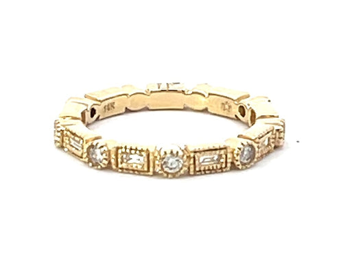 14 Karat Yellow Stackable Band Band - REAL GEMS CORP