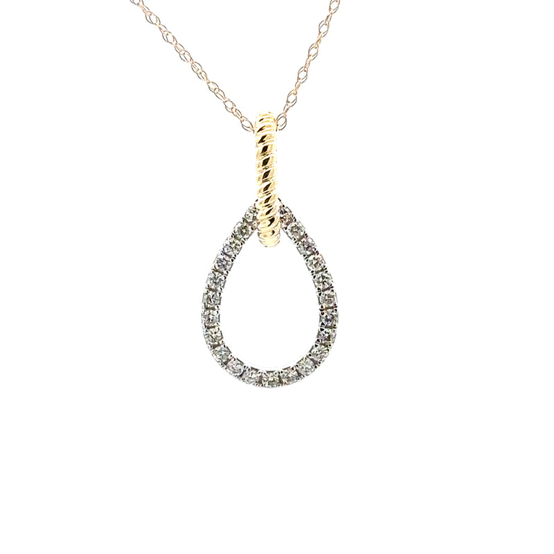 14 Karat Two Tone Fashion Diamond Pendant