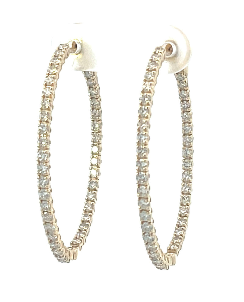 Yellow 14 Karat Medium Hoop Lab Grown Diamond Earrings