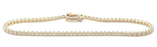Yellow 14 Karat 7 inch Tennis Lab Grown Diamond Bracelet - MALAKAN DIAMOND CO.