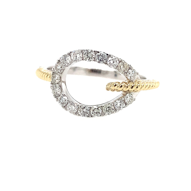 14 Karat Two Tone Women's Diamond Fashion Ring