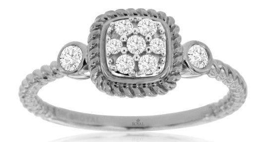 14 Karat White Women's Diamond Fashion Ring - ROYAL JEWELRY MFG, INC.