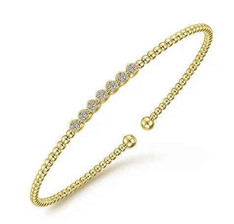 14 Karat Yellow Bangle Diamond Bracelet - GABRIEL & CO.