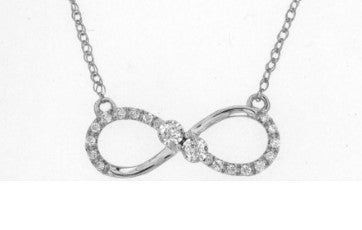 14 Karat White Station Diamond Necklace
