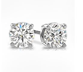 14 Karat White 0.48ct Diamond Stud Earrings - TJ MANUFACTURING