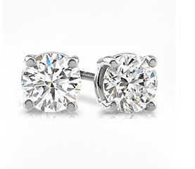 14 Karat White Stud Lab Grown Diamond Stud Earrings