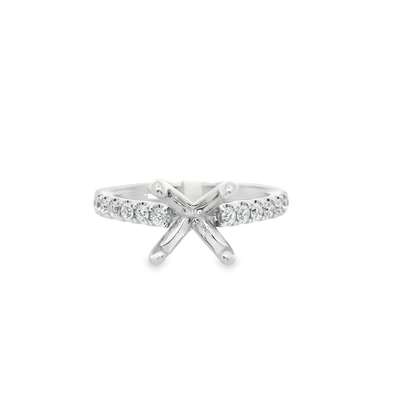 14 Karat White Semi-mount