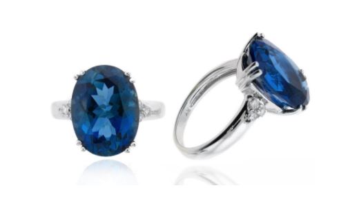 14 Karat White Lady's Contemporary Gemstone Fasion Ring