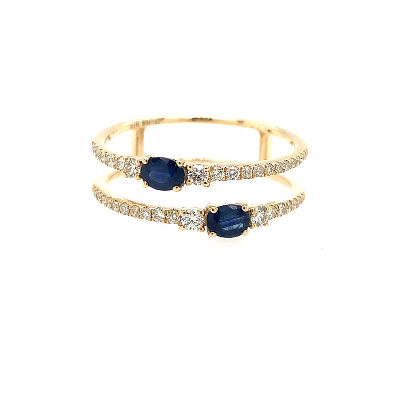14 Karat Yellow Lady's Ring Guard/Jacket Gemstone Fasion Ring