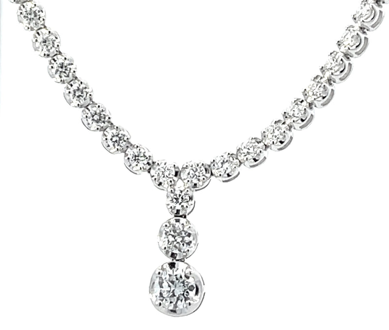 14 Karat White Tennis Style Lab Grown Diamond Necklaces - MALAKAN DIAMOND CO.