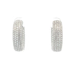 White 14 Karat Medium Hoop Lab Grown Diamond Earrings