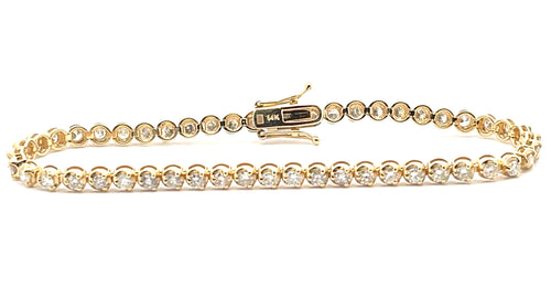 14 Karat Yellow Tennis Diamond Bracelet - MALAKAN DIAMOND CO.