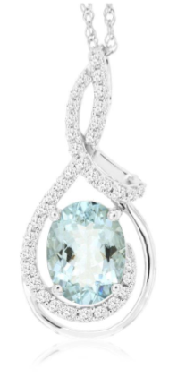 14 Karat White Fashion Gemstone Pendant
