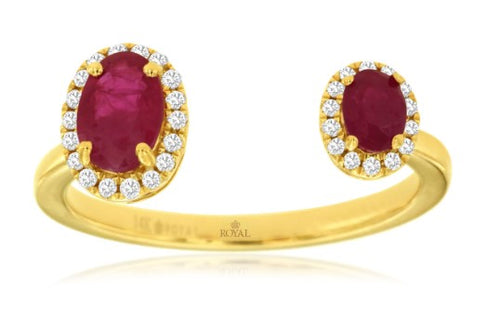 14 Karat Yellow Lady's Contemporary Gemstone Fasion Ring - ROYAL JEWELRY MFG, INC.