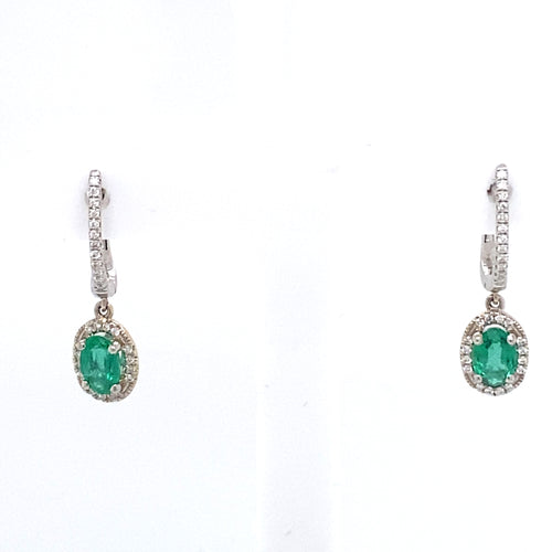 14 Karat White Emeralds Gemstone Earrings - A & D GEM CORP.