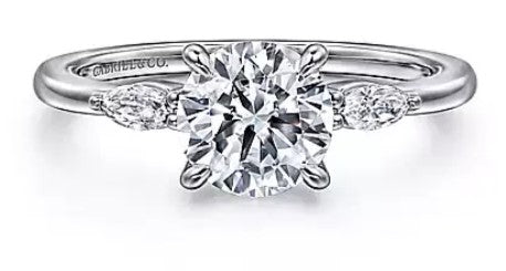 14 Karat White Semi-mount