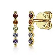14 Karat Yellow Miscs Gemstone Earrings