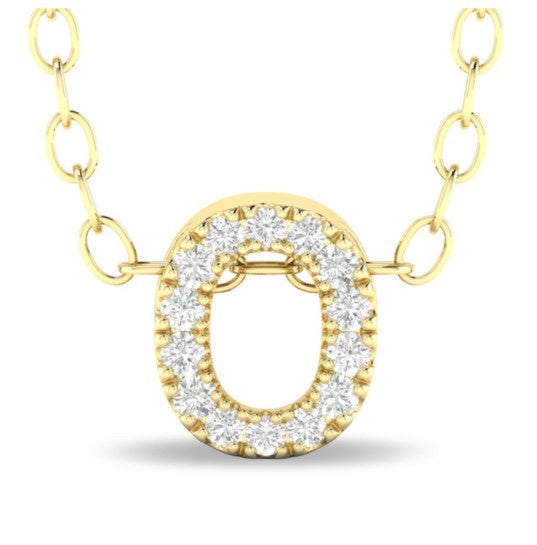 10 Karat Yellow Initial Diamond Pendant