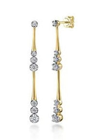 14 Karat Yellow Dangle Diamonds Earrings - GABRIEL & CO.