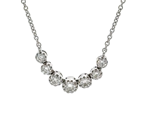 14 Karat White Bar Diamond Necklace - ROYAL JEWELRY MFG, INC.