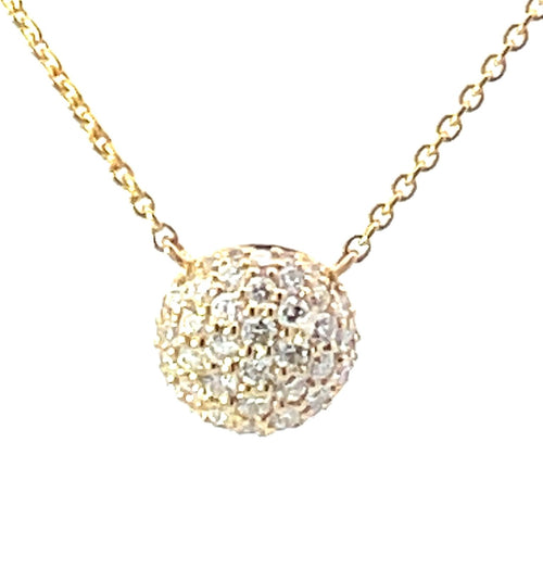 14 Karat Yellow Cluster Lab Grown Diamond Necklaces - MALAKAN DIAMOND CO.