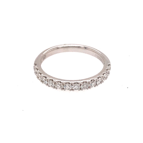 14 Karat White Straight Prong Band - OM JEWELRY, INC.