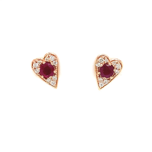 14 Karat Rosé Rubies Gemstone Earrings - RYAN GEMS INC.