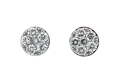 14 Karat White Stud Diamond Earrings - MALAKAN DIAMOND CO.