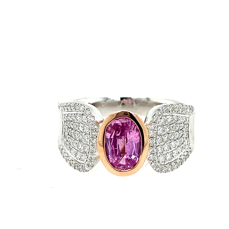 14 Karat White Lady's Gemstone Fasion Ring