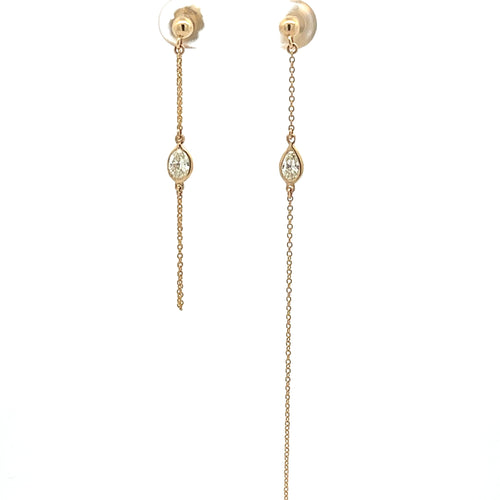 14 Karat Yellow Drop Diamond Earrings - MALAKAN DIAMOND CO.