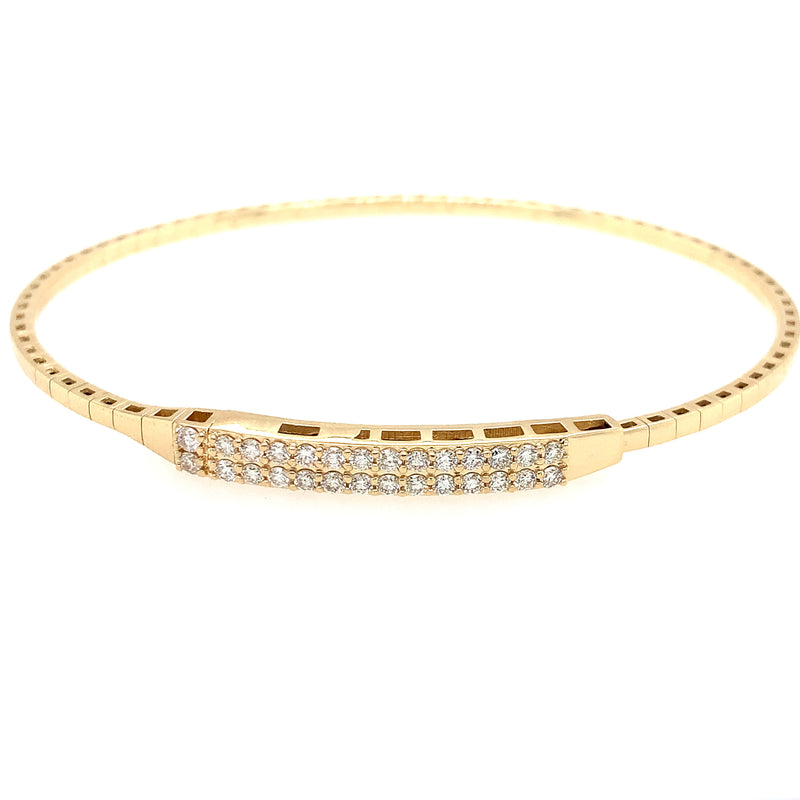 14 Karat Yellow Bangle Diamond Bracelet